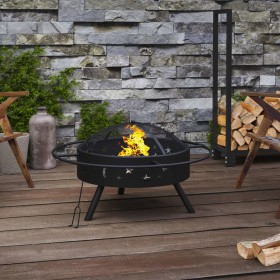 Brasero con atizador acero XXL 70 cm de vidaXL, Chimeneas - Ref: Foro24-360064, Precio: 82,34 €, Descuento: %