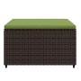 Garden footstool with brown synthetic rattan cushion by vidaXL, Outdoor ottomans - Ref: Foro24-319836, Price: 34,16 €, Discou...