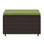 Garden footstool with brown synthetic rattan cushion by vidaXL, Outdoor ottomans - Ref: Foro24-319836, Price: 34,16 €, Discou...