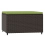 Garden footstool with brown synthetic rattan cushion by vidaXL, Outdoor ottomans - Ref: Foro24-319836, Price: 34,16 €, Discou...