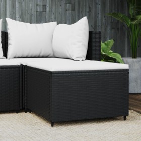 Garden footstool with black synthetic rattan cushion by vidaXL, Outdoor ottomans - Ref: Foro24-319740, Price: 33,99 €, Discou...