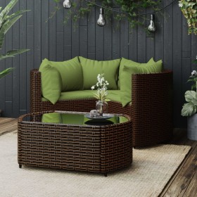 4-piece garden furniture set and brown synthetic rattan cushions by vidaXL, Garden sets - Ref: Foro24-319840, Price: 291,99 €...