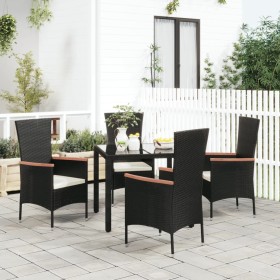 Garden chairs with cushions 4 units black synthetic rattan by vidaXL, Garden chairs - Ref: Foro24-319527, Price: 299,26 €, Di...