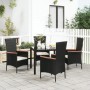 Garden chairs with cushions 4 units black synthetic rattan by vidaXL, Garden chairs - Ref: Foro24-319527, Price: 297,99 €, Di...