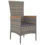 Garden chairs with cushions, 4 units, synthetic gray rattan by vidaXL, Garden chairs - Ref: Foro24-319528, Price: 304,57 €, D...