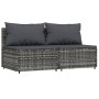 Central garden sofas with cushions 2 units gray synthetic rattan by vidaXL, Outdoor sofas - Ref: Foro24-319770, Price: 111,80...