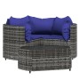 4-piece garden furniture set and gray synthetic rattan cushions by vidaXL, Garden sets - Ref: Foro24-319856, Price: 259,70 €,...