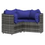 Set de muebles de jardín 4 pzas y cojines ratán sintético gris de vidaXL, Conjuntos de jardín - Ref: Foro24-319856, Precio: 2...