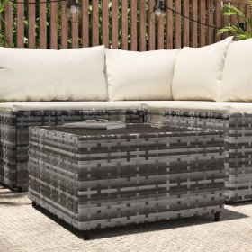 Mesa de centro jardín cuadrada ratán sintético gris 50x50x30 cm de vidaXL, Mesas de jardín - Ref: Foro24-319859, Precio: 48,9...