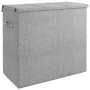 Gray synthetic linen folding laundry basket 64.5x34.5x59 cm by vidaXL, Laundry baskets - Ref: Foro24-351041, Price: 34,56 €, ...