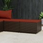 Garten-Fußhocker mit Kissen, 2 Stück, braunes synthetisches Rattan von vidaXL, Hocker für den Außenbereich - Ref: Foro24-3198...