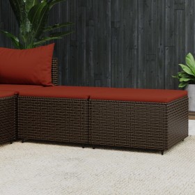 Garden footstool with cushions 2 pcs brown synthetic rattan by vidaXL, Outdoor ottomans - Ref: Foro24-319821, Price: 64,99 €,...