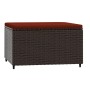 Garten-Fußhocker mit Kissen, 2 Stück, braunes synthetisches Rattan von vidaXL, Hocker für den Außenbereich - Ref: Foro24-3198...