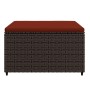 Garden footstool with cushions 2 pcs brown synthetic rattan by vidaXL, Outdoor ottomans - Ref: Foro24-319821, Price: 64,80 €,...