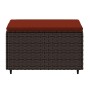 Garden footstool with cushions 2 pcs brown synthetic rattan by vidaXL, Outdoor ottomans - Ref: Foro24-319821, Price: 64,80 €,...