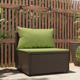 Central garden sofa with brown synthetic rattan cushions by vidaXL, Outdoor sofas - Ref: Foro24-319833, Price: 77,99 €, Disco...