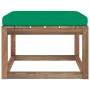 Garden footrest with green cushion by vidaXL, Modular outdoor sofas - Ref: Foro24-3067265, Price: 64,99 €, Discount: %