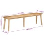 Solid mango wood bench 160x40x45 cm by vidaXL, Dining and kitchen benches - Ref: Foro24-354994, Price: 194,28 €, Discount: %