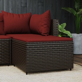 Gartenhocker mit braunem synthetischem Rattankissen von vidaXL, Hocker für den Außenbereich - Ref: Foro24-319820, Preis: 34,3...