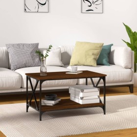 Brown oak wood and iron coffee table 80x50x45 cm by vidaXL, Coffee table - Ref: Foro24-823321, Price: 50,05 €, Discount: %