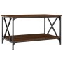 Mesa de centro madera y hierro roble marrón 80x50x45 cm de vidaXL, Mesas de centro - Ref: Foro24-823321, Precio: 50,05 €, Des...