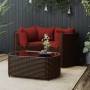 Garden furniture set 4 pieces with brown synthetic rattan cushions by vidaXL, Garden sets - Ref: Foro24-319824, Price: 255,83...