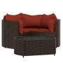 Garden furniture set 4 pieces with brown synthetic rattan cushions by vidaXL, Garden sets - Ref: Foro24-319824, Price: 255,83...