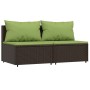 Zentrale Gartensofas mit Kissen, 2 Einheiten, braunes synthetisches Rattan von vidaXL, Outdoor-Sofas - Ref: Foro24-319834, Pr...