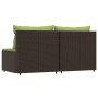 Zentrale Gartensofas mit Kissen, 2 Einheiten, braunes synthetisches Rattan von vidaXL, Outdoor-Sofas - Ref: Foro24-319834, Pr...