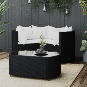 Garden set with cushions 4 pieces black synthetic rattan by vidaXL, Garden sets - Ref: Foro24-319744, Price: 185,95 €, Discou...