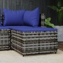 Garden footstool with gray synthetic rattan cushion by vidaXL, Outdoor ottomans - Ref: Foro24-319852, Price: 33,99 €, Discoun...