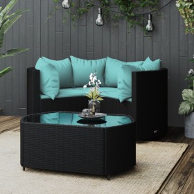 Garden set with cushions 4 pieces black synthetic rattan by vidaXL, Garden sets - Ref: Foro24-319808, Price: 302,34 €, Discou...