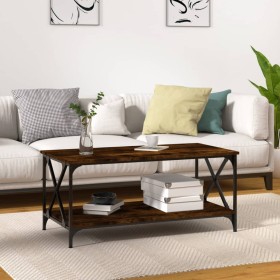 Smoked oak wood and iron coffee table 100x50x45 cm by vidaXL, Coffee table - Ref: Foro24-823309, Price: 53,36 €, Discount: %