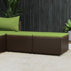 Garden footstool with cushions 2 pcs brown synthetic rattan by vidaXL, Outdoor ottomans - Ref: Foro24-319837, Price: 64,30 €,...