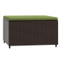 Garten-Fußhocker mit Kissen, 2 Stück, braunes synthetisches Rattan von vidaXL, Hocker für den Außenbereich - Ref: Foro24-3198...