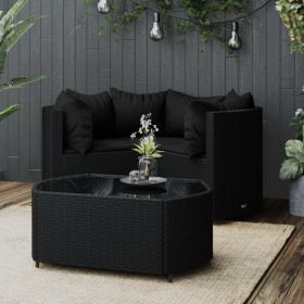 Garden set with cushions 4 pieces black synthetic rattan by vidaXL, Garden sets - Ref: Foro24-319792, Price: 185,99 €, Discou...