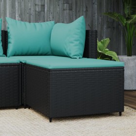 Garden footstool with black synthetic rattan cushion by vidaXL, Outdoor ottomans - Ref: Foro24-319804, Price: 33,77 €, Discou...