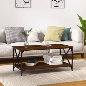 Brown oak wood and iron coffee table 100x50x45 cm by vidaXL, Coffee table - Ref: Foro24-823311, Price: 49,51 €, Discount: %