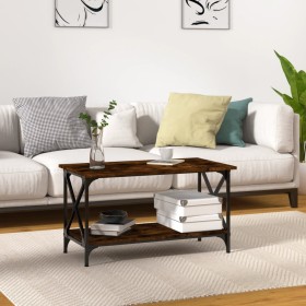 Smoked oak wood and iron coffee table 80x45x45 cm by vidaXL, Coffee table - Ref: Foro24-823324, Price: 48,46 €, Discount: %