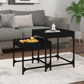 Side tables 2 pcs black plywood by vidaXL, Coffee table - Ref: Foro24-823282, Price: 38,43 €, Discount: %