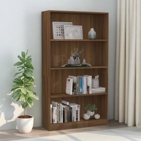 4-level brown oak wood shelf 80x24x142 cm by vidaXL, Bookcases and shelves - Ref: Foro24-815392, Price: 86,73 €, Discount: %