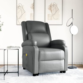 Sillón de masaje elevable cuero sintético gris de vidaXL, Sillones de masaje eléctricos - Ref: Foro24-3110860, Precio: 355,49...