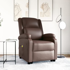 Brown synthetic leather elevating massage chair by vidaXL, Electric massage chairs - Ref: Foro24-3110859, Price: 333,99 €, Di...