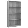 Sonoma gray plywood 4-tier shelving unit 80x24x142cm by vidaXL, Bookcases and shelves - Ref: Foro24-815391, Price: 70,68 €, D...