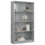 Sonoma gray plywood 4-tier shelving unit 80x24x142cm by vidaXL, Bookcases and shelves - Ref: Foro24-815391, Price: 70,68 €, D...