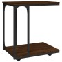 Mesa auxiliar con ruedas madera roble marrón 50x35x55,5 cm de vidaXL, Mesas auxiliares - Ref: Foro24-825811, Precio: 35,37 €,...