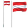 Österreich-Flagge und Mast aus Aluminium 6,23 m von vidaXL, Fahnen und Windsäcke - Ref: Foro24-3147102, Preis: 105,46 €, Raba...