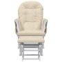 Sillón de lactancia con taburete tela blanco crema de vidaXL, Mecedoras - Ref: Foro24-351663, Precio: 252,62 €, Descuento: %