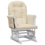 Sillón de lactancia con taburete tela blanco crema de vidaXL, Mecedoras - Ref: Foro24-351663, Precio: 252,62 €, Descuento: %