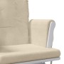 Sillón de lactancia con taburete tela blanco crema de vidaXL, Mecedoras - Ref: Foro24-351663, Precio: 252,62 €, Descuento: %